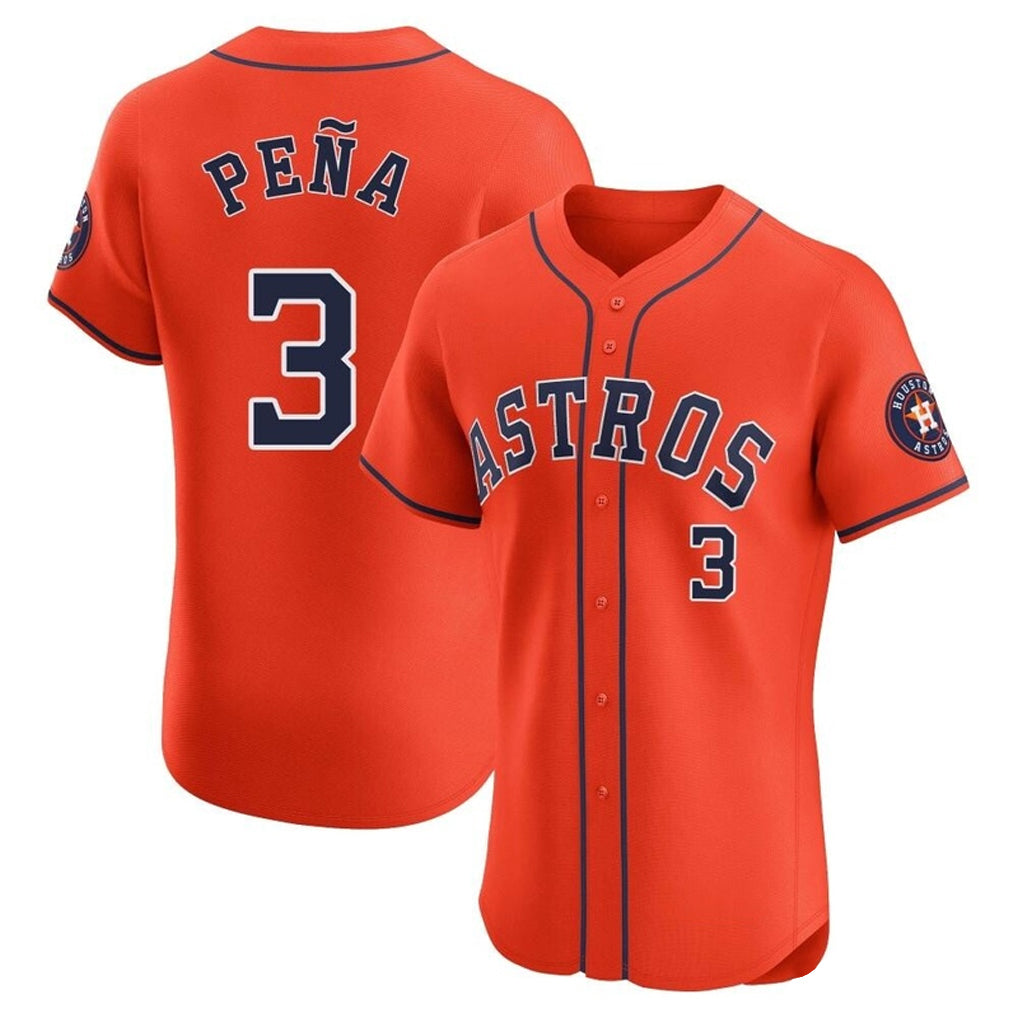Crovyle H.Astros #3 Jeremy Pe?a Player Orange Home Limited Elite Stitched Jerseys