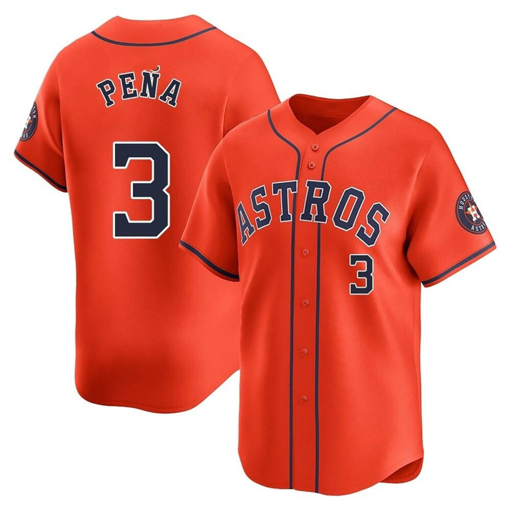 Crovyle H.Astros #3 Jeremy Pe?a Player Orange Home Limited Stitched Jerseys