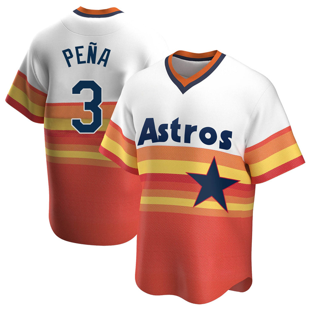 Crovyle H.Astros #3 Jeremy Pe?a Player Rainbow Cooperstown Collection T-shirt Stitched Jerseys