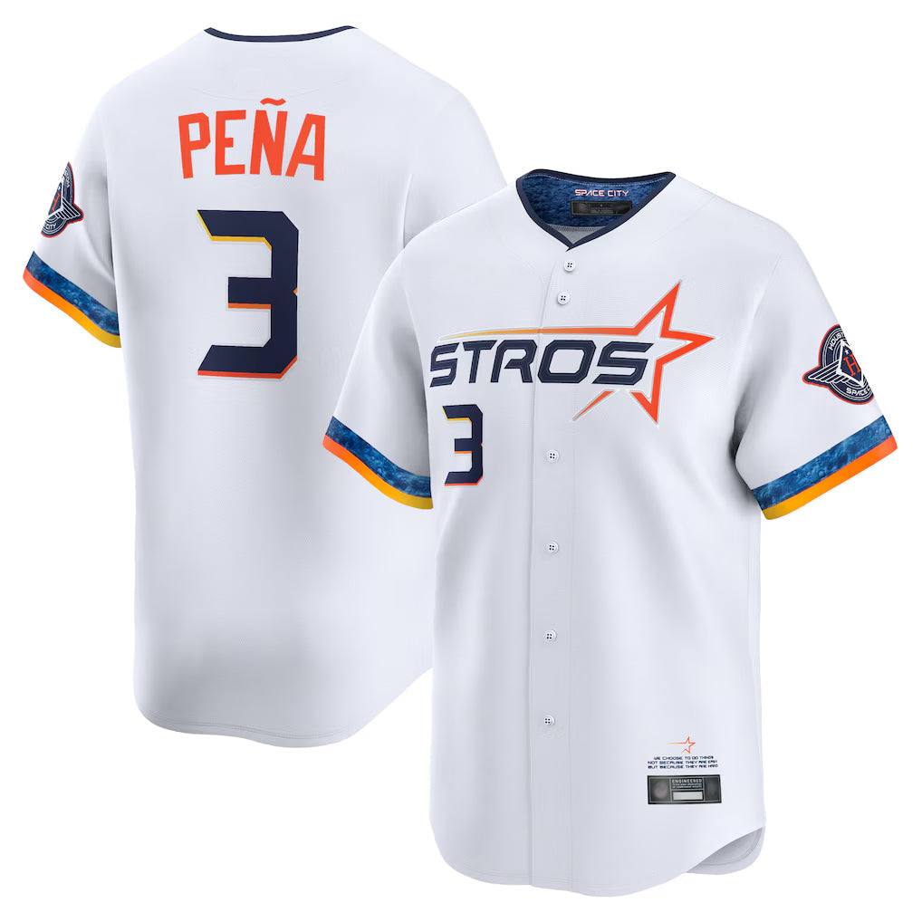Crovyle H.Astros #3 Jeremy Pe?a Player White City Connect Limited Home Stitched Jerseys