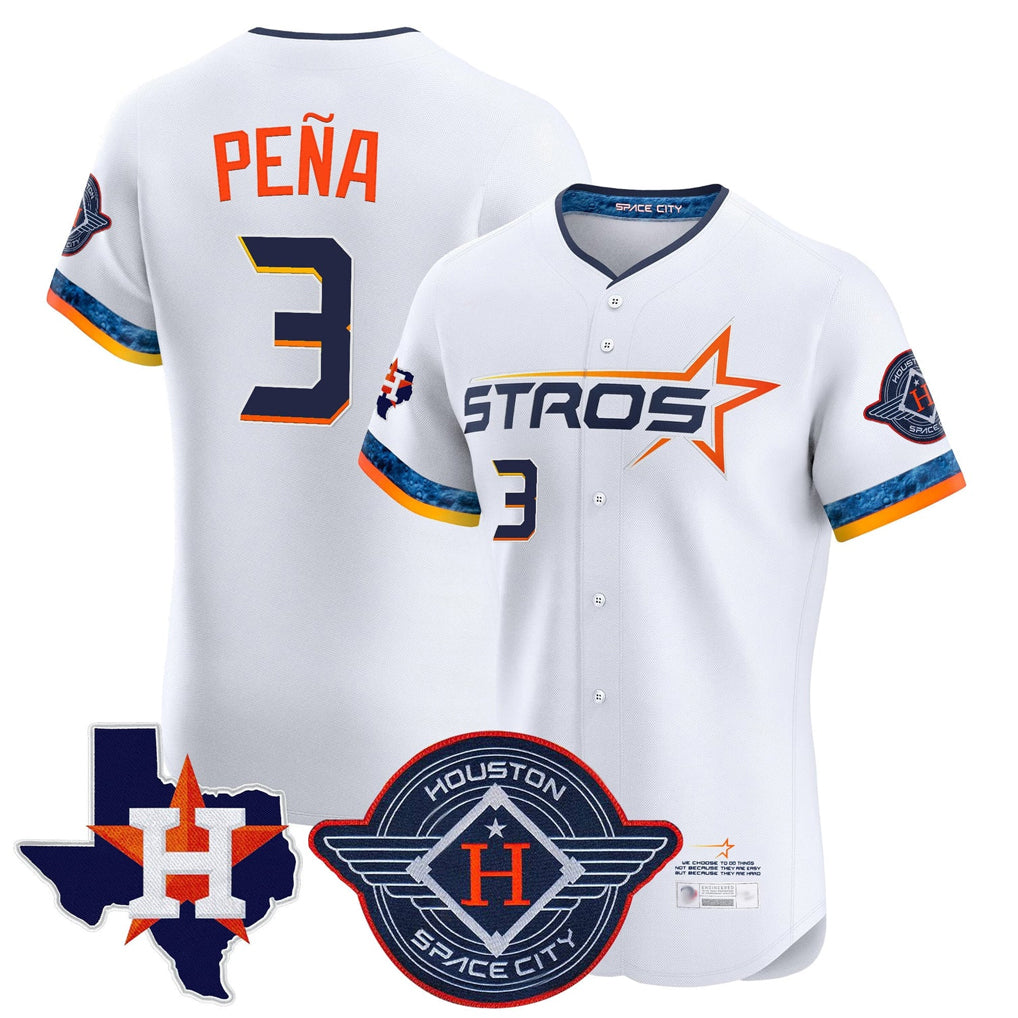 Crovyle H.Astros #3 Jeremy Pe?a Player White City Connect Texas Patch Vapor Premier Limited Elite Home Stitched Jerseys