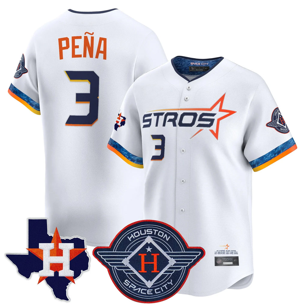 Crovyle H.Astros #3 Jeremy Pe?a Player White City Connect Texas Patch Vapor Premier Limited Home Stitched Jerseys