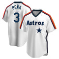 Crovyle H.Astros #3 Jeremy Pe?a Player White Cooperstown Collection T-shirt Stitched Jerseys