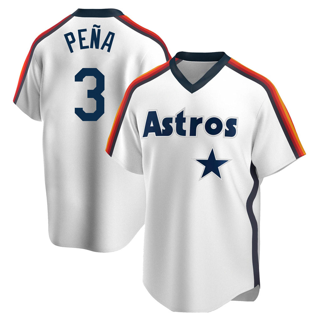 Crovyle H.Astros #3 Jeremy Pe?a Player White Cooperstown Collection T-shirt Stitched Jerseys
