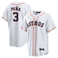 Crovyle H.Astros #3 Jeremy Pe?a Player White Home Game Stitched Jerseys