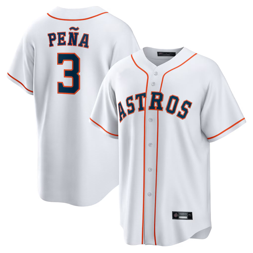 Crovyle H.Astros #3 Jeremy Pe?a Player White Home Game Stitched Jerseys
