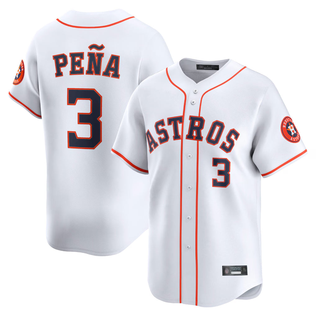 Crovyle H.Astros #3 Jeremy Pe?a Player White Home Limited Stitched Jerseys