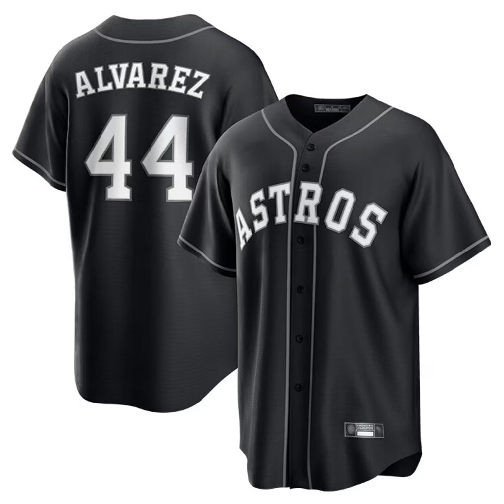 Crovyle H.Astros #44 Yordan Alvarez Player Black Home Game Stitched Jerseys