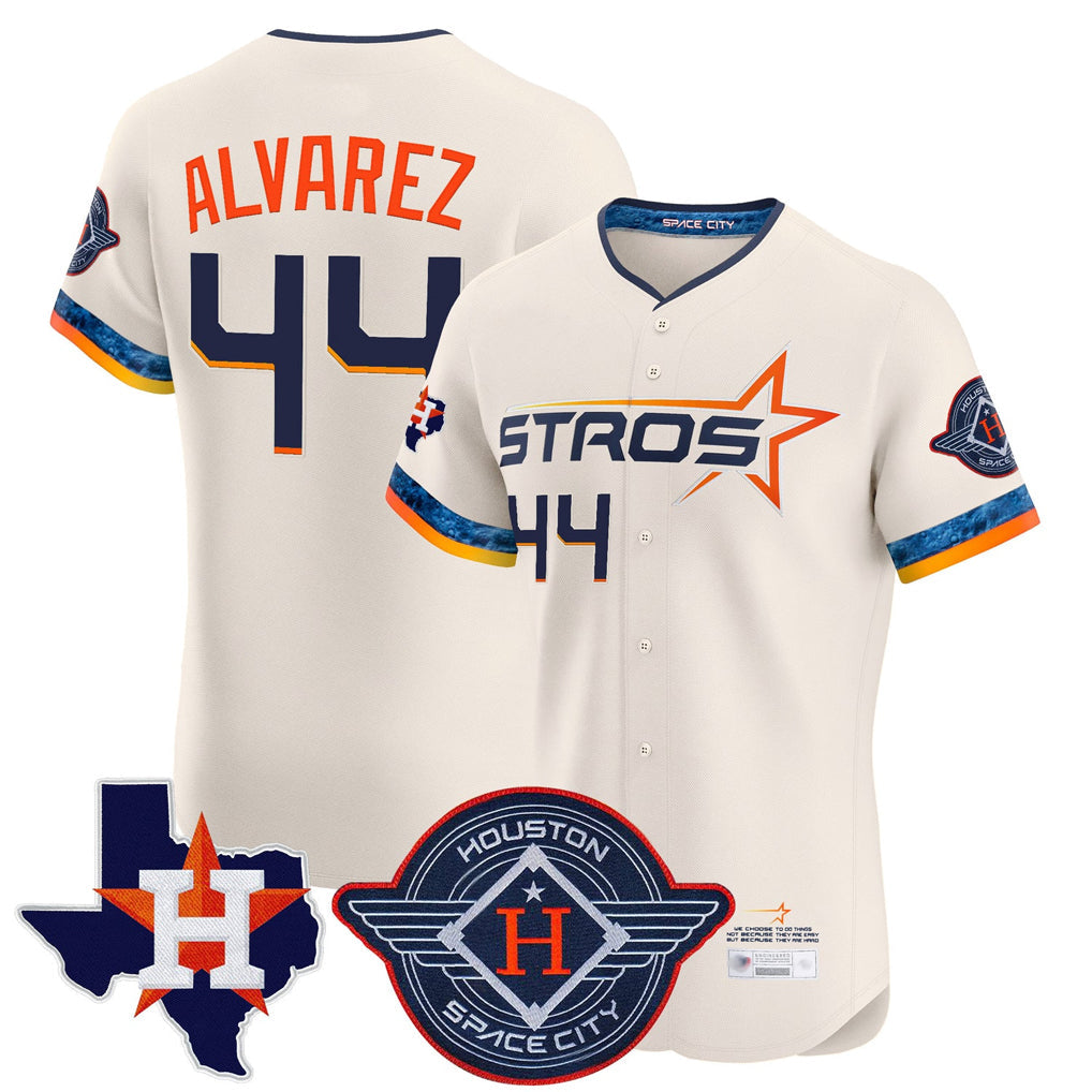 Crovyle H.Astros #44 Yordan Alvarez Player Cream City Connect Texas Patch Vapor Premier Limited Elite Home Stitched Jerseys