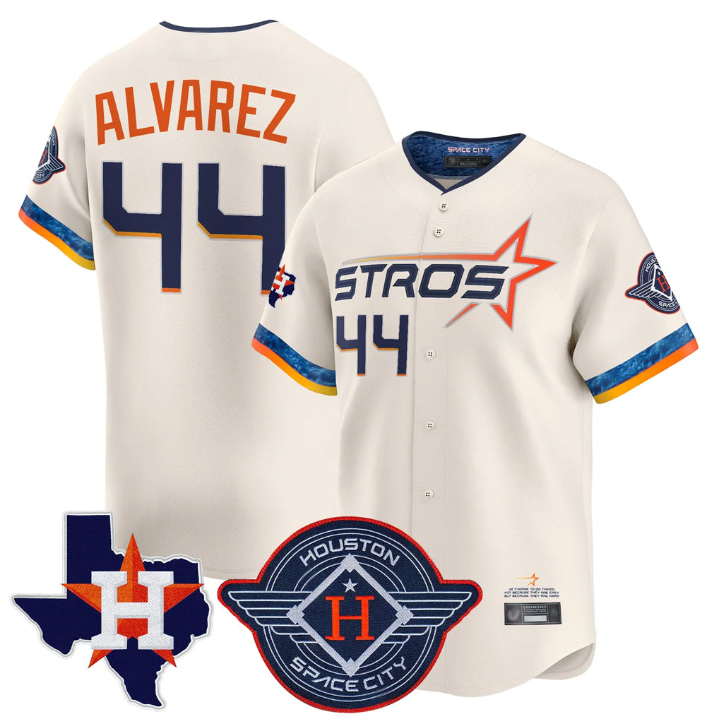 Crovyle H.Astros #44 Yordan Alvarez Player Cream City Connect Texas Patch Vapor Premier Limited Home Stitched Jerseys