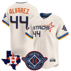 Crovyle H.Astros #44 Yordan Alvarez Player Cream City Connect Texas Patch Vapor Premier Limited Home Stitched Jerseys