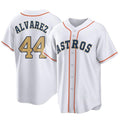 Crovyle H.Astros #44 Yordan Alvarez Player Gold Collection Game Home Stitched Jerseys