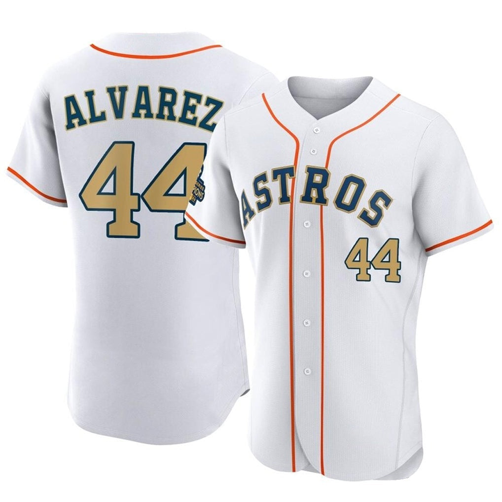 Crovyle H.Astros #44 Yordan Alvarez Player Gold Collection Limited Elite Home Stitched Jerseys