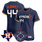 Crovyle H.Astros #44 Yordan Alvarez Player Navy City Connect Texas Patch Vapor Premier Limited Elite Home Stitched Jerseys