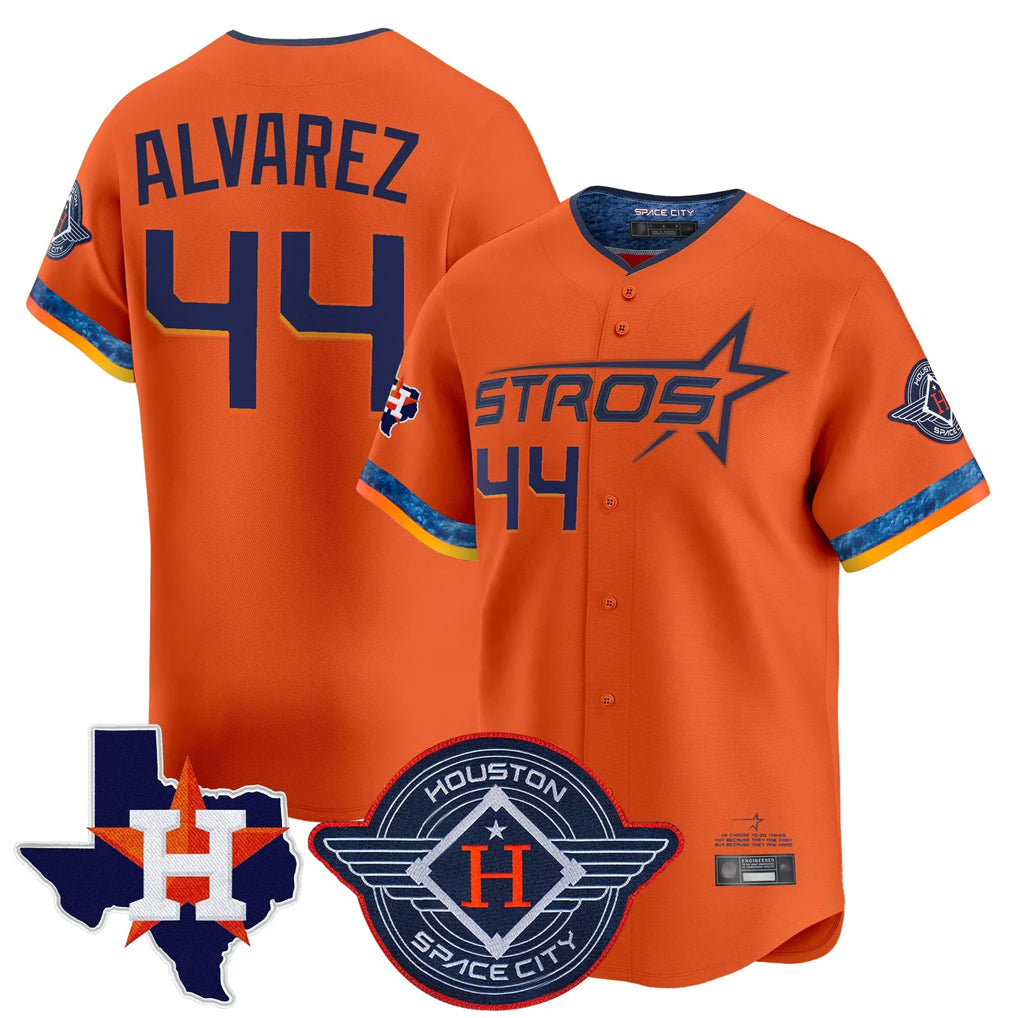 Crovyle H.Astros #44 Yordan Alvarez Player Orange City Connect Texas Patch Vapor Premier Limited Home Stitched Jerseys