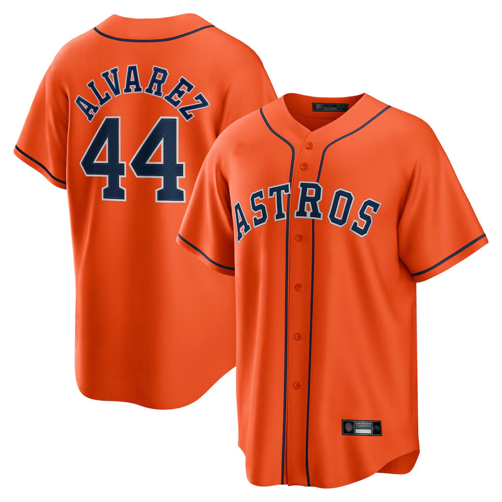 Crovyle H.Astros #44 Yordan Alvarez Player Orange Home Game Stitched Jerseys