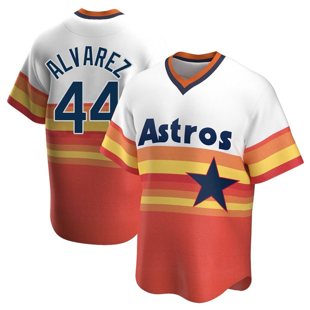 Crovyle H.Astros #44 Yordan Alvarez Player Rainbow Cooperstown Collection T-shirt Stitched Jerseys
