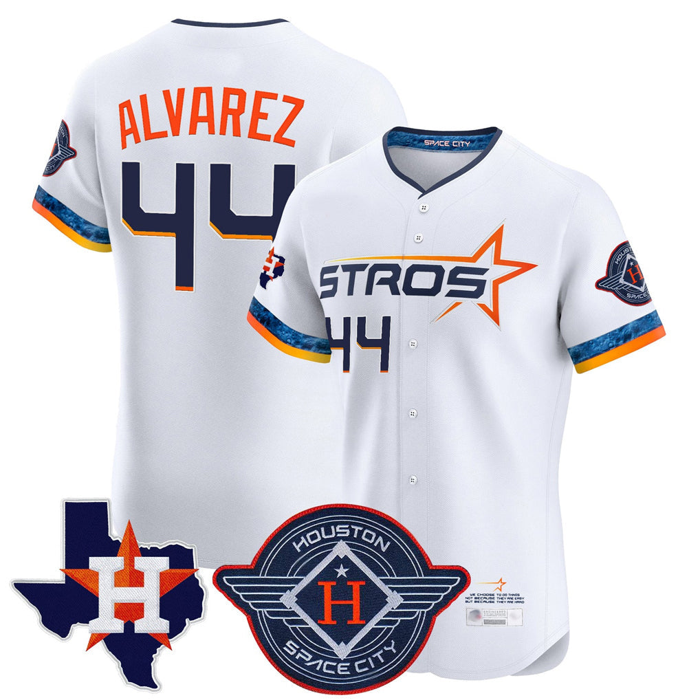 Crovyle H.Astros #44 Yordan Alvarez Player White City Connect Texas Patch Vapor Premier Limited Elite Home Stitched Jerseys