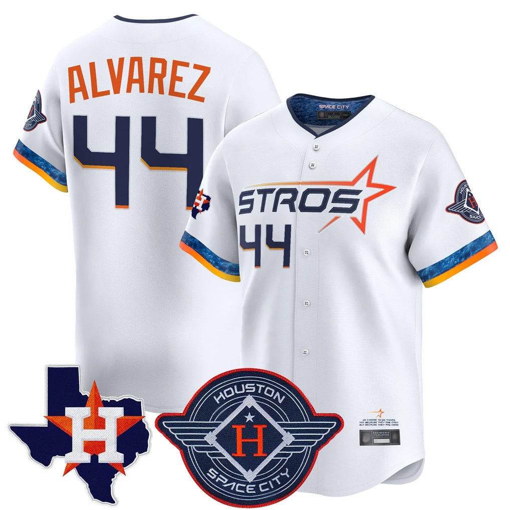 Crovyle H.Astros #44 Yordan Alvarez Player White City Connect Texas Patch Vapor Premier Limited Home Stitched Jerseys