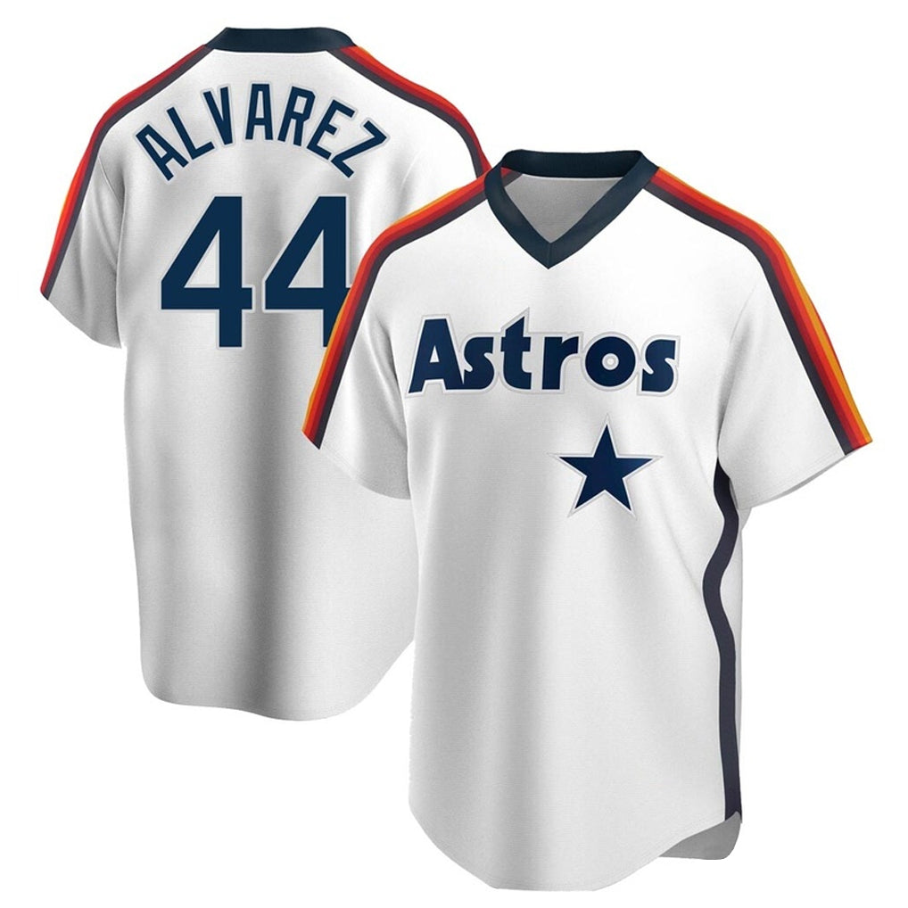 Crovyle H.Astros #44 Yordan Alvarez Player White Cooperstown Collection T-shirt Stitched Jerseys