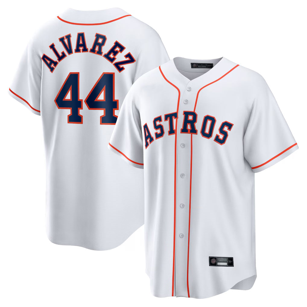 Crovyle H.Astros #44 Yordan Alvarez Player White Home Game Stitched Jerseys
