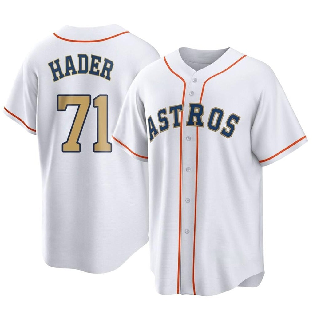Crovyle H.Astros #71 Josh Hader Player Gold Collection Game Home Stitched Jerseys