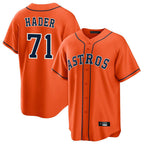 Crovyle H.Astros #71 Josh Hader Player Orange Home Game Stitched Jerseys