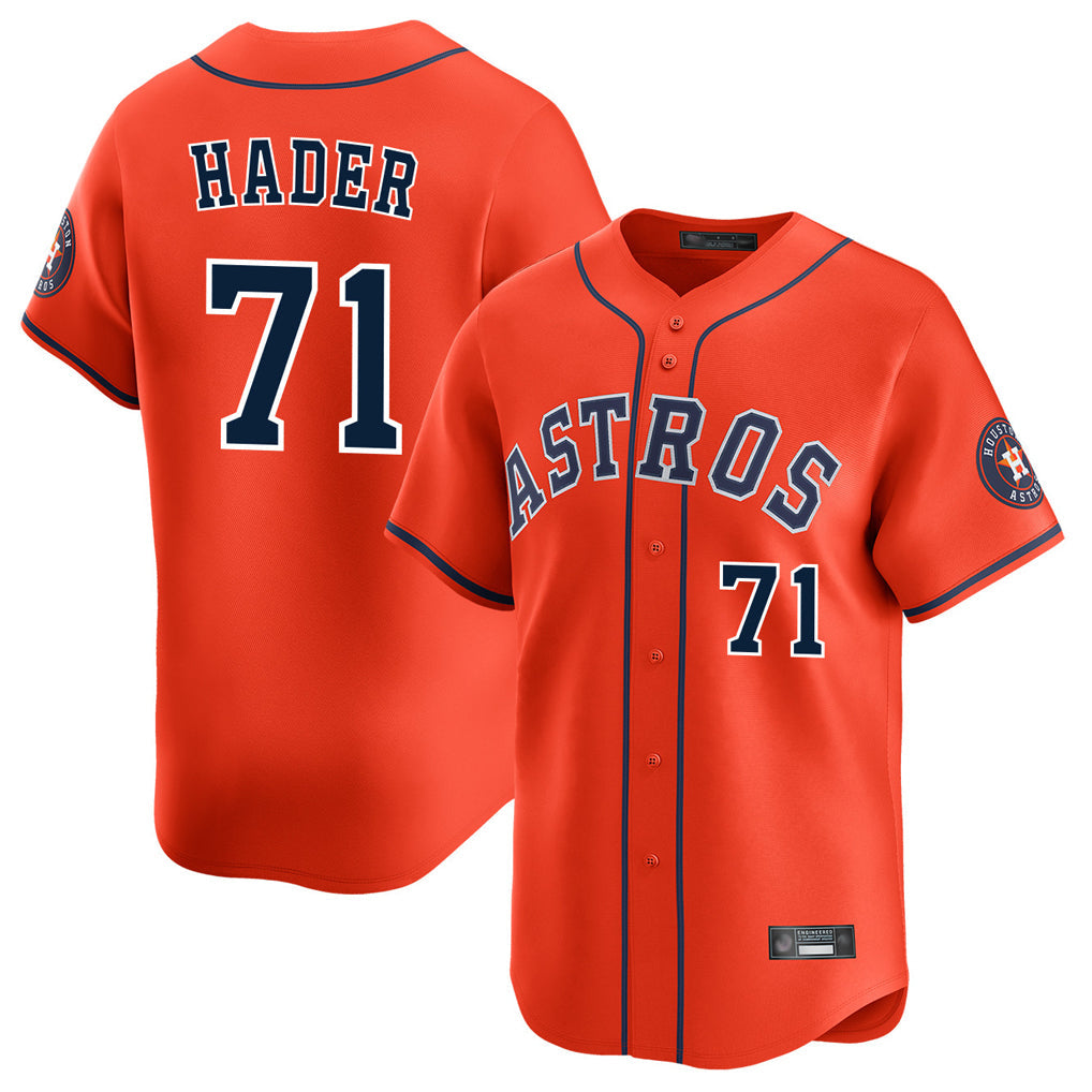 Crovyle H.Astros #71 Josh Hader Player Orange Home Limited Stitched Jerseys