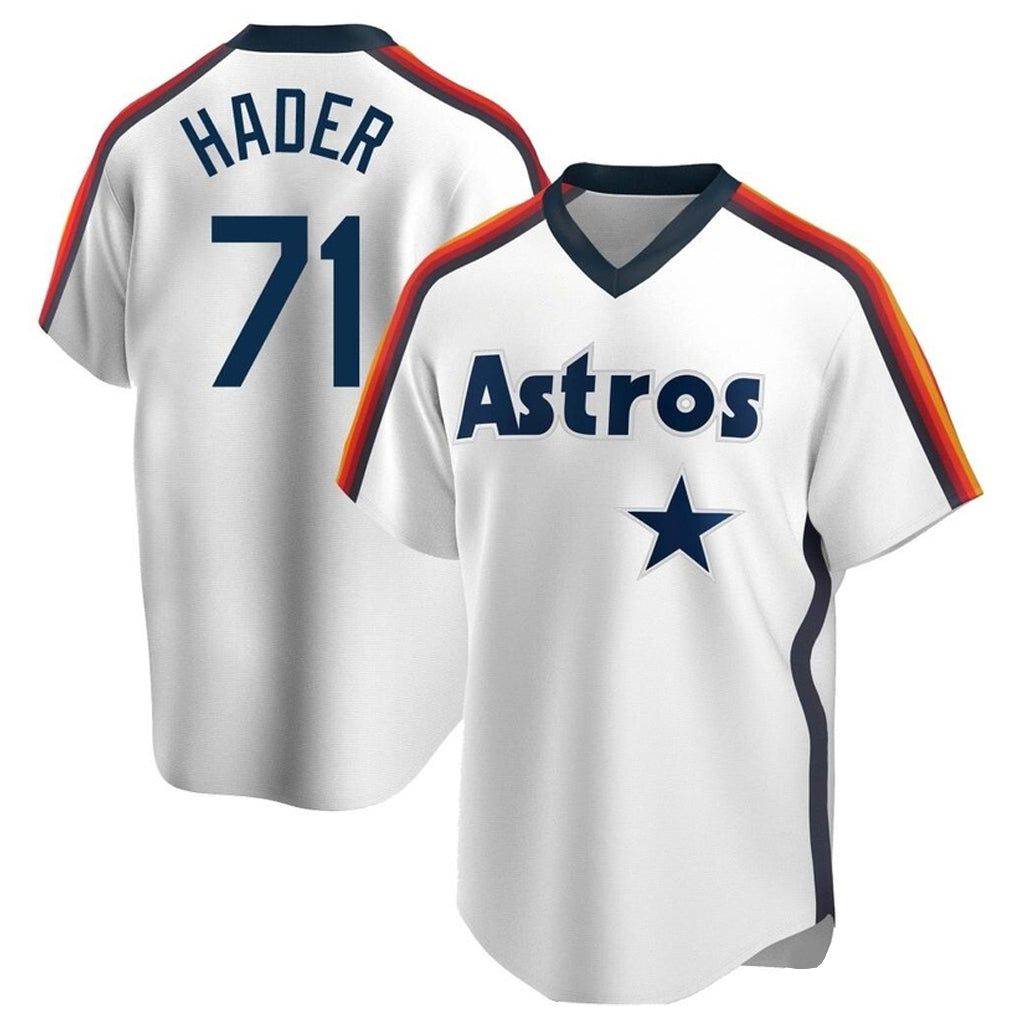 Crovyle H.Astros #71 Josh Hader Player White Cooperstown Collection T-shirt Stitched Jerseys
