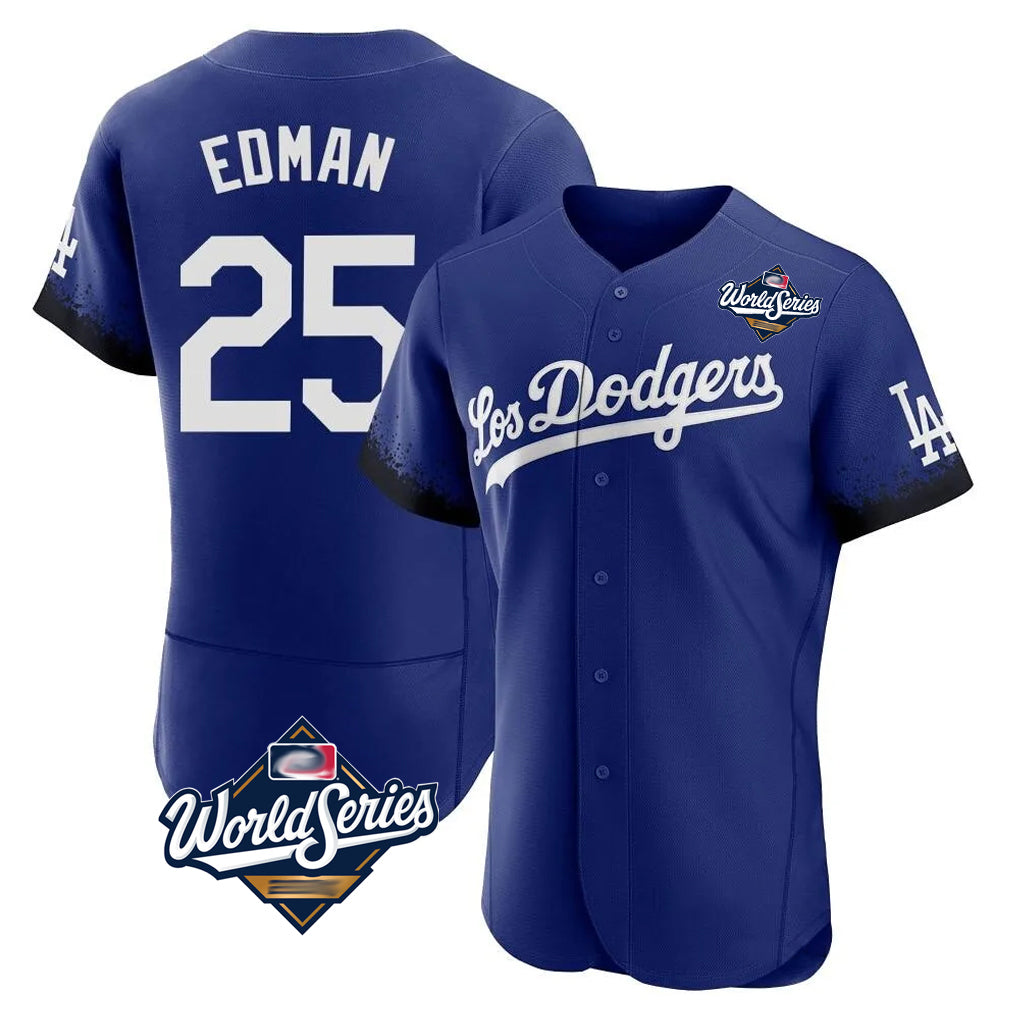 Crovyle LA.Dodgers #25 Tommy Edman Player Royal World Series City Connect Elite Home Stitched Jerseys