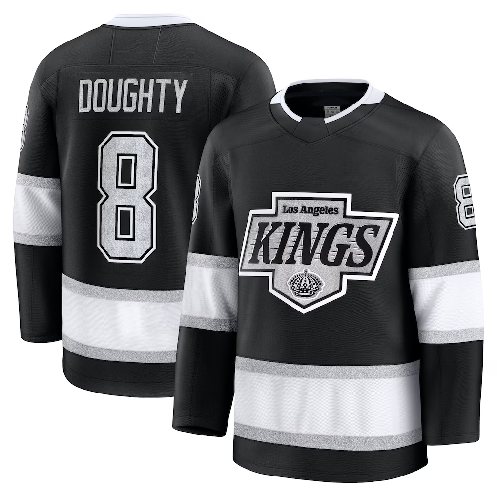 Crovyle LA.Kings #8 Drew Doughty Black Home Premium Jerseys