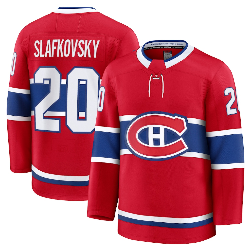 Crovyle M.Canadiens #20 Juraj Slafkovsky Red Premium Jerseys