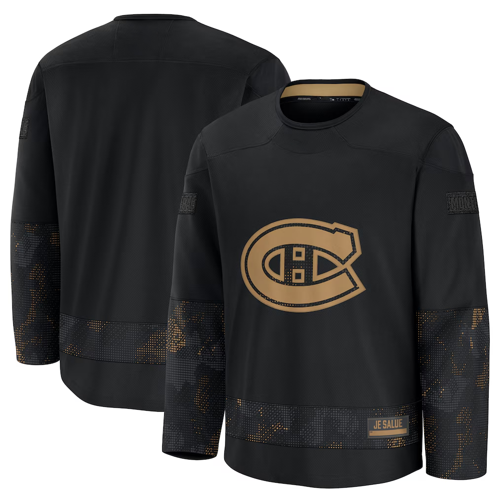 Crovyle M.Canadiens Black 2024 Military Appreciation Practice Jerseys