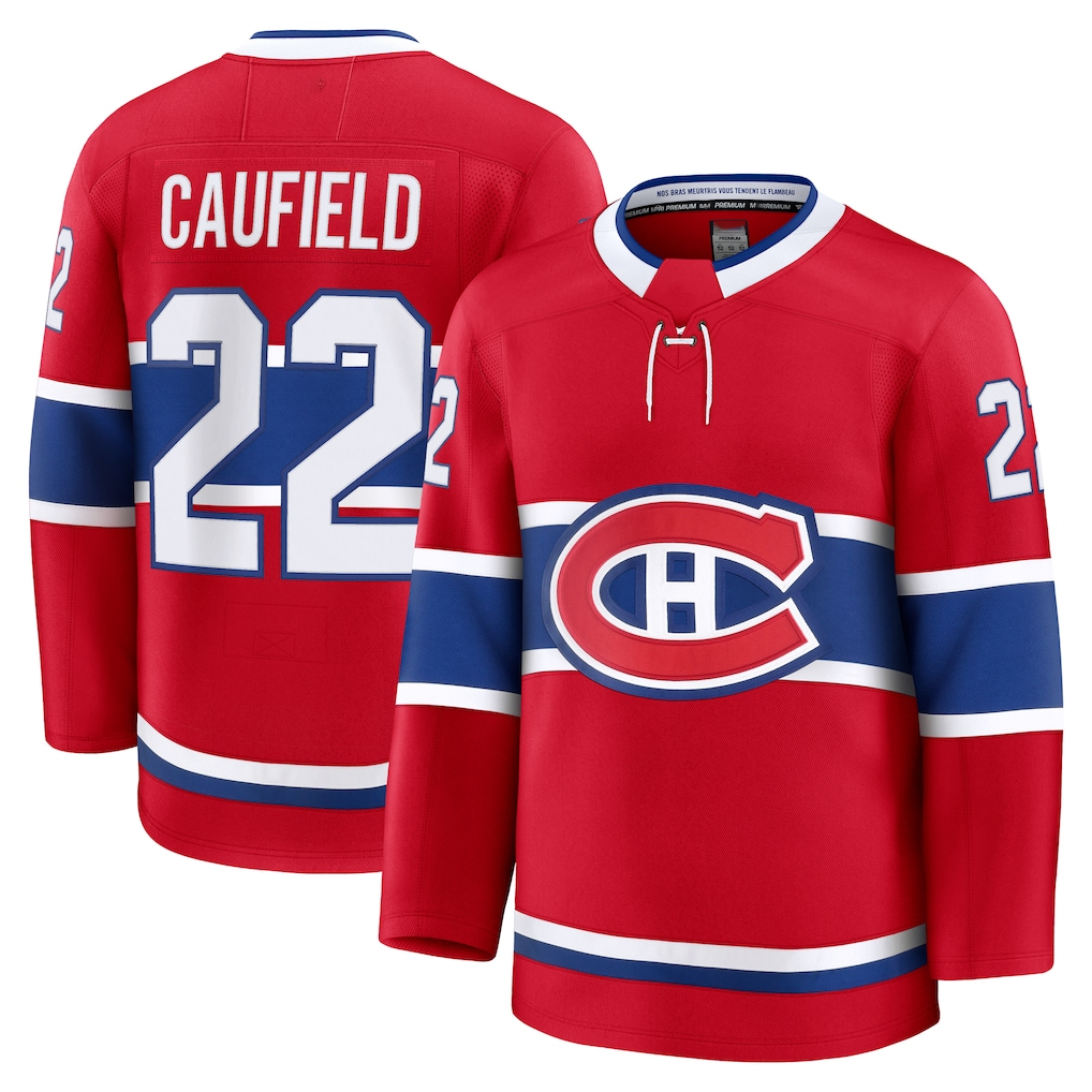 Crovyle M.Canadiens #22 Cole Caufield Red Home Premium Jerseys