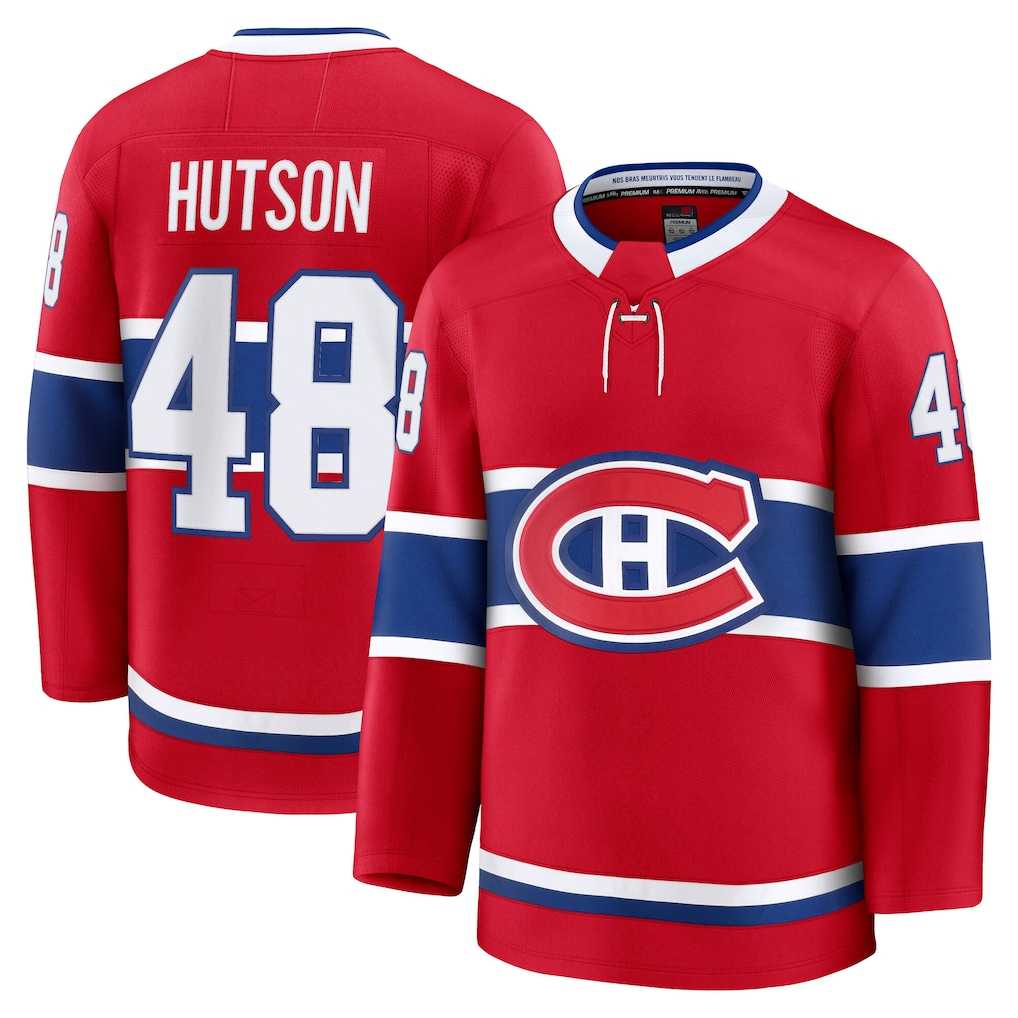 Crovyle M.Canadiens #48 Lane Hutson Red Home Premium Jerseys