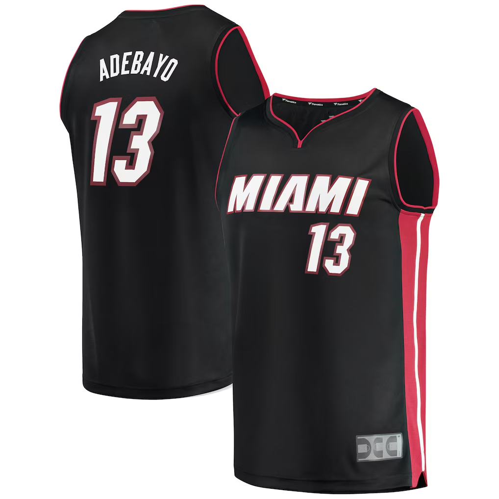 Crovyle M.Heat #13 Bam Adebayo Black Fast Break Replica Player Jerseys - Icon Edition