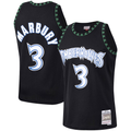 Crovyle M.Timberwolves #3 Stephon Marbury Mitchell & Ness Black 1997-1998 Hardwood Classics Swingman Stitched Jerseys