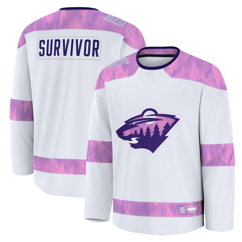 Crovyle M.Wild White Hockey Fights Cancer Survivor Practice Jerseys