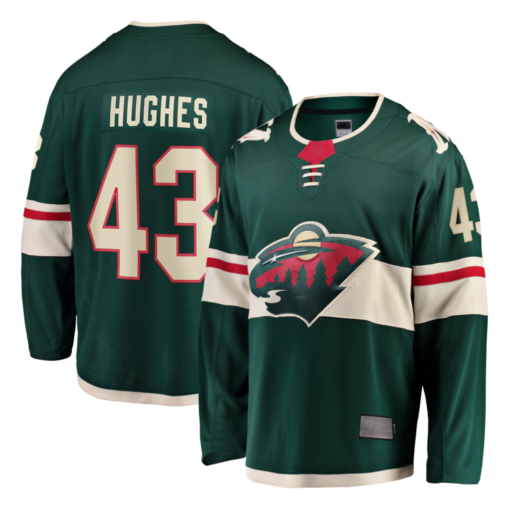 Crovyle M.Wild #43 Quinn Hughes Green Home Breakaway Jerseys