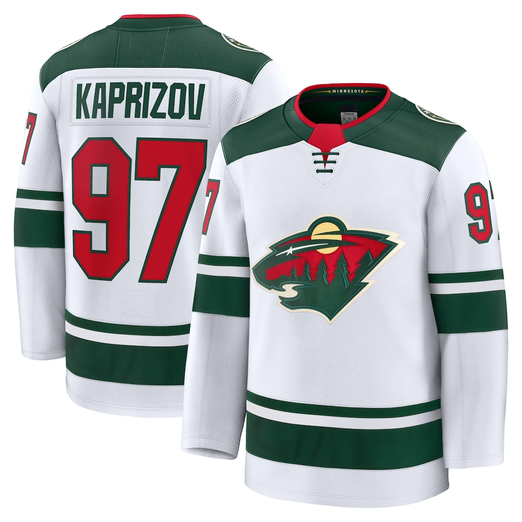 Crovyle M.Wild #97 Kirill Kaprizov White Away Premium Jerseys
