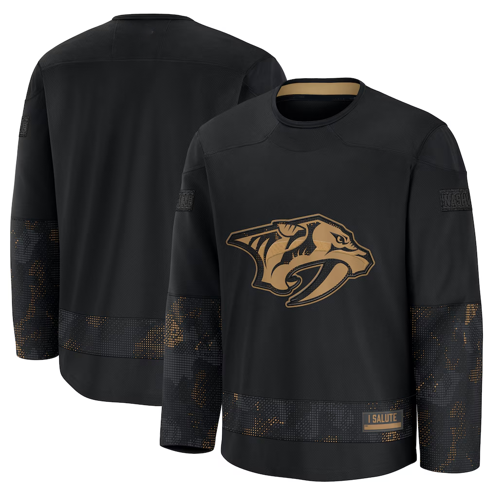 Crovyle N.Predators Black 2024 Military Appreciation Practice Jerseys