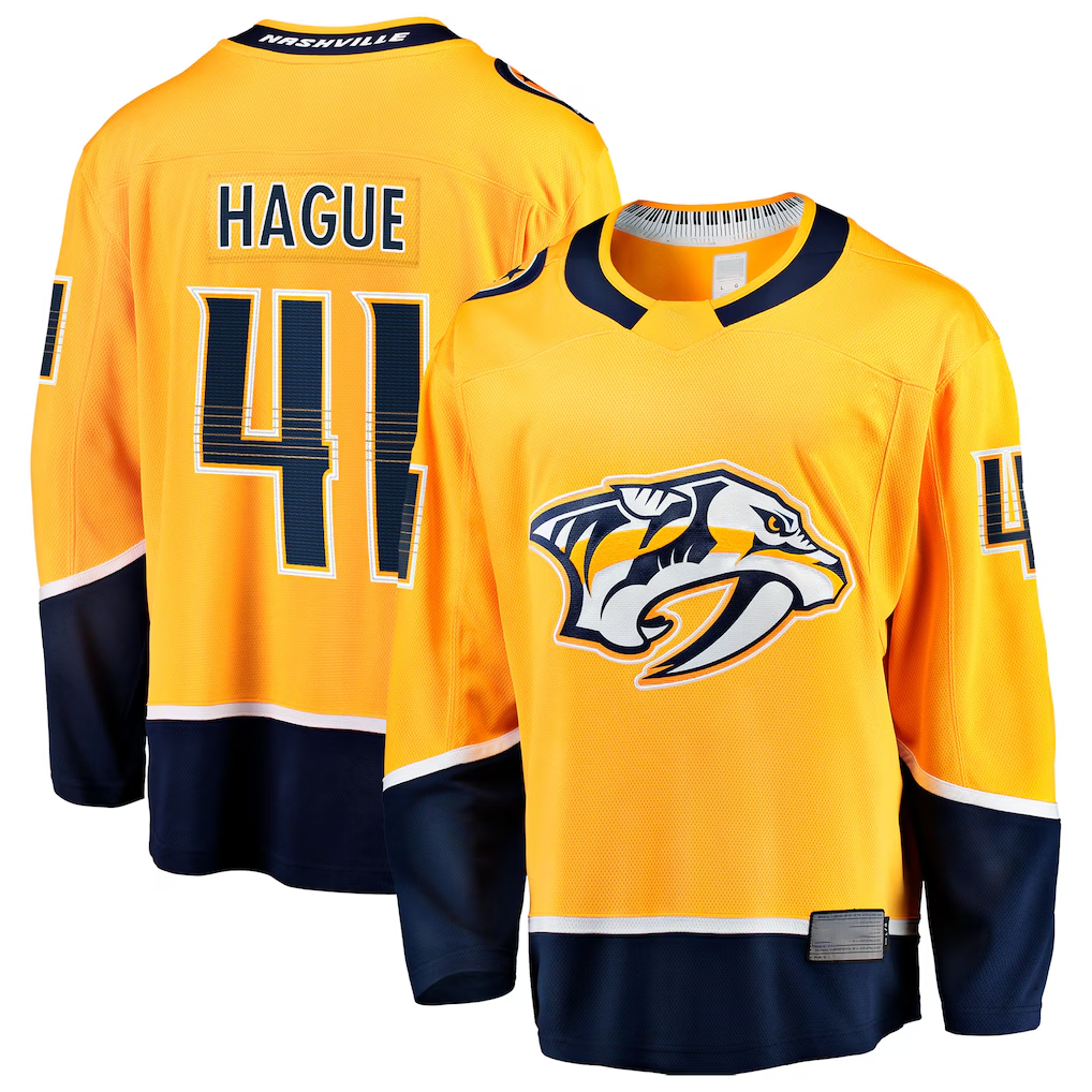 Crovyle N.Predators #41 Nicolas Hague Gold Home Breakaway Jerseys