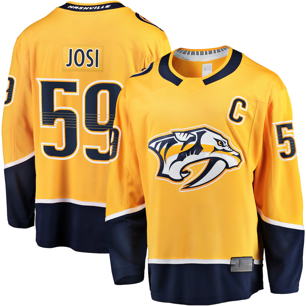 Crovyle N.Predators #59 Roman Josi Gold Home Breakaway Jerseys
