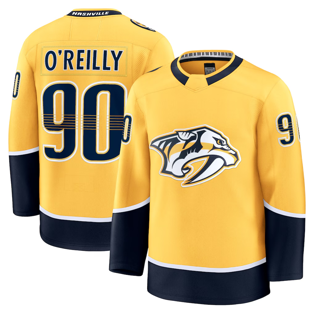 Crovyle N.Predators #90 Ryan O'Reilly Yellow Home Premium Jerseys