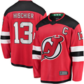 Crovyle N.Jersey Devils #13 Nico Hischier Red Captain Patch Home Breakaway Jerseys
