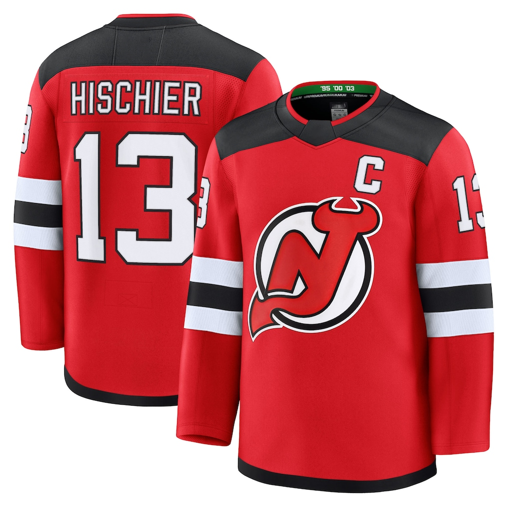 Crovyle N.Jersey Devils #13 Nico Hischier Red Home Premium Jerseys