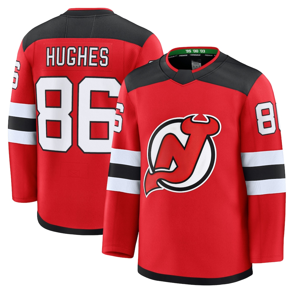 Crovyle N.Jersey Devils #86 Jack Hughes Red Home Premium Jerseys