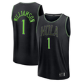 Crovyle NO.Pelicans #1 Zion Williamson Black 2025-2026 City Edition Fast Break Stitched Jerseys