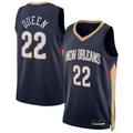 Crovyle NO.Pelicans #22 Derik Queen Navy Swingman Stitched Jerseys- Icon Edition