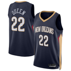 Crovyle NO.Pelicans #22 Derik Queen Navy Swingman Stitched Jerseys- Icon Edition